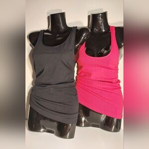 Red and black sports back shapewear tank tops .